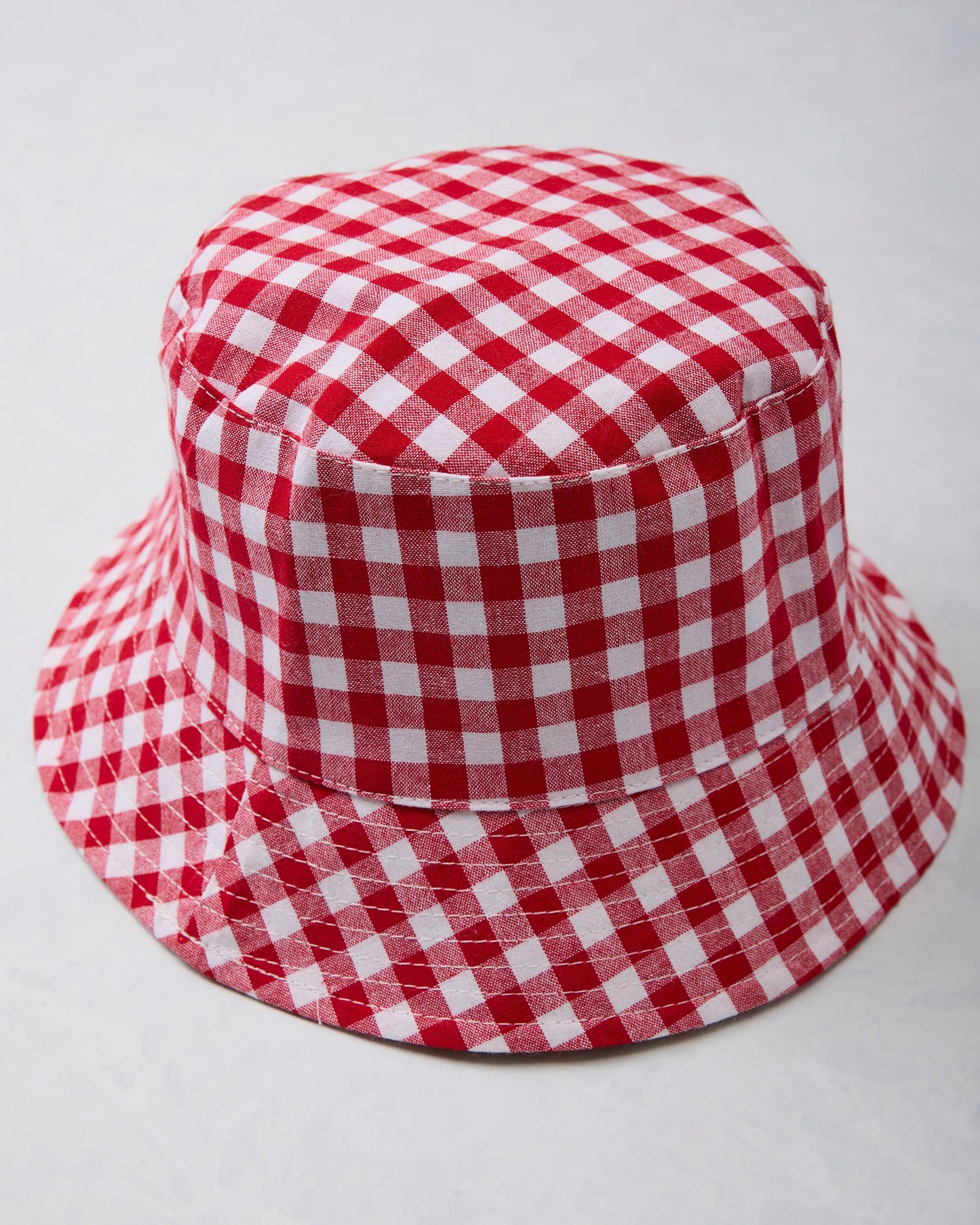Red Gingham - Reversible Bucket Hat - Fashion City
