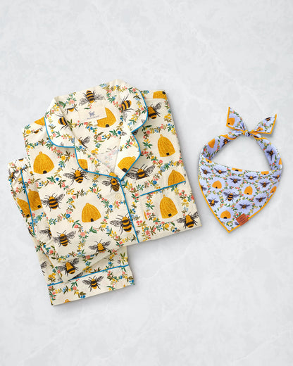 PF x The Foggy Dog Sweet Bee - Long Set & Dog Bandana Bundle - Multi