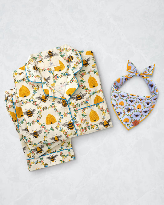 PF x The Foggy Dog Sweet Bee - Long Set & Dog Bandana Bundle - Multi