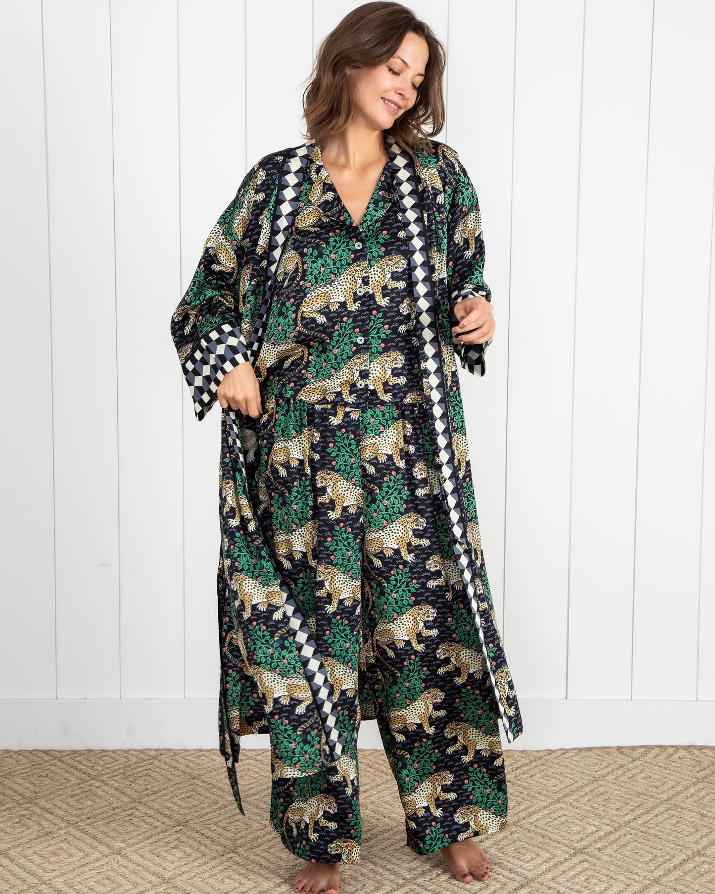 Bagheera - Eco Satin Robe - Ink