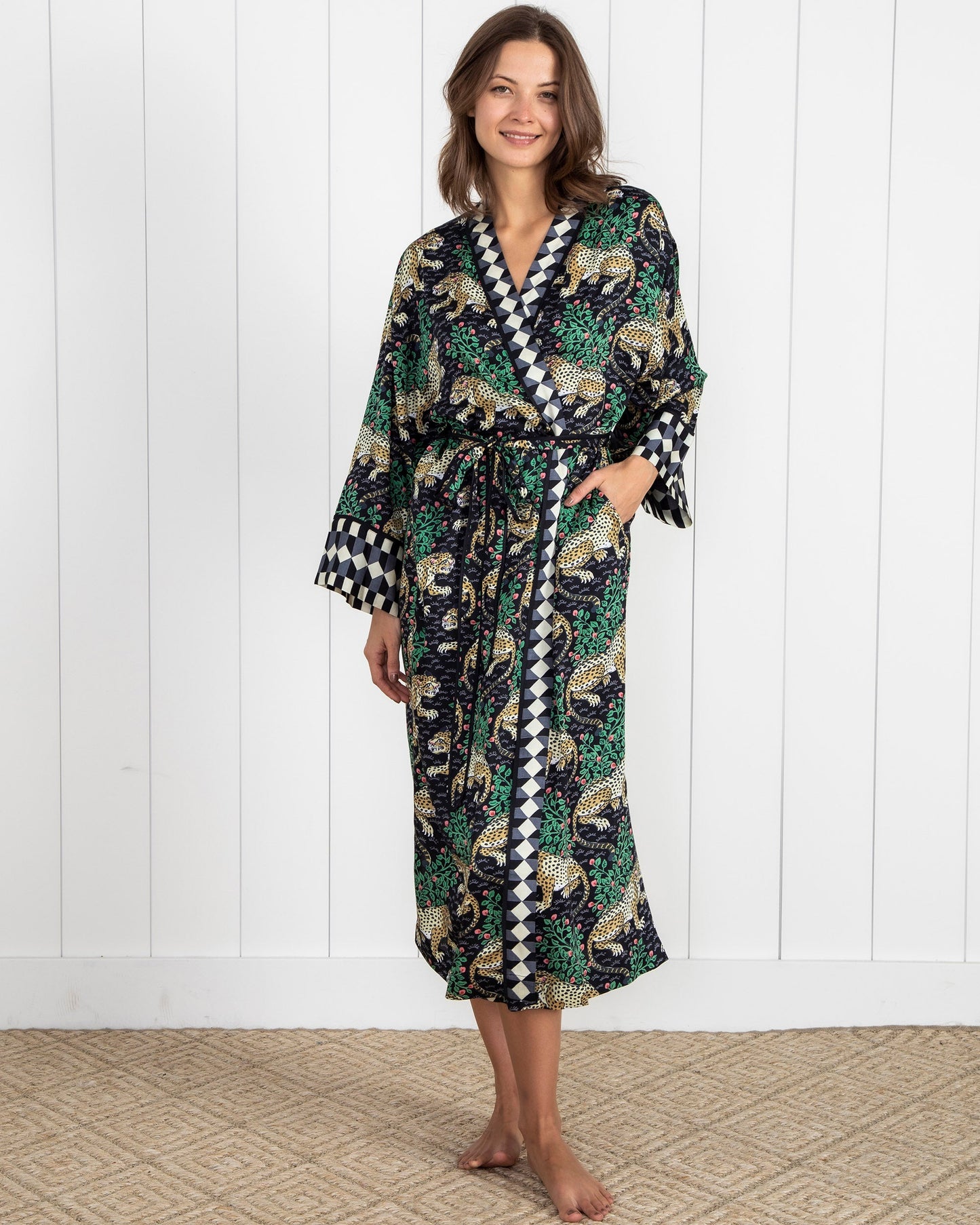 Bagheera - Eco Satin Robe - Ink