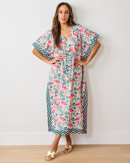 Flock Of Flamingos - Let's Cruise Caftan - Rose