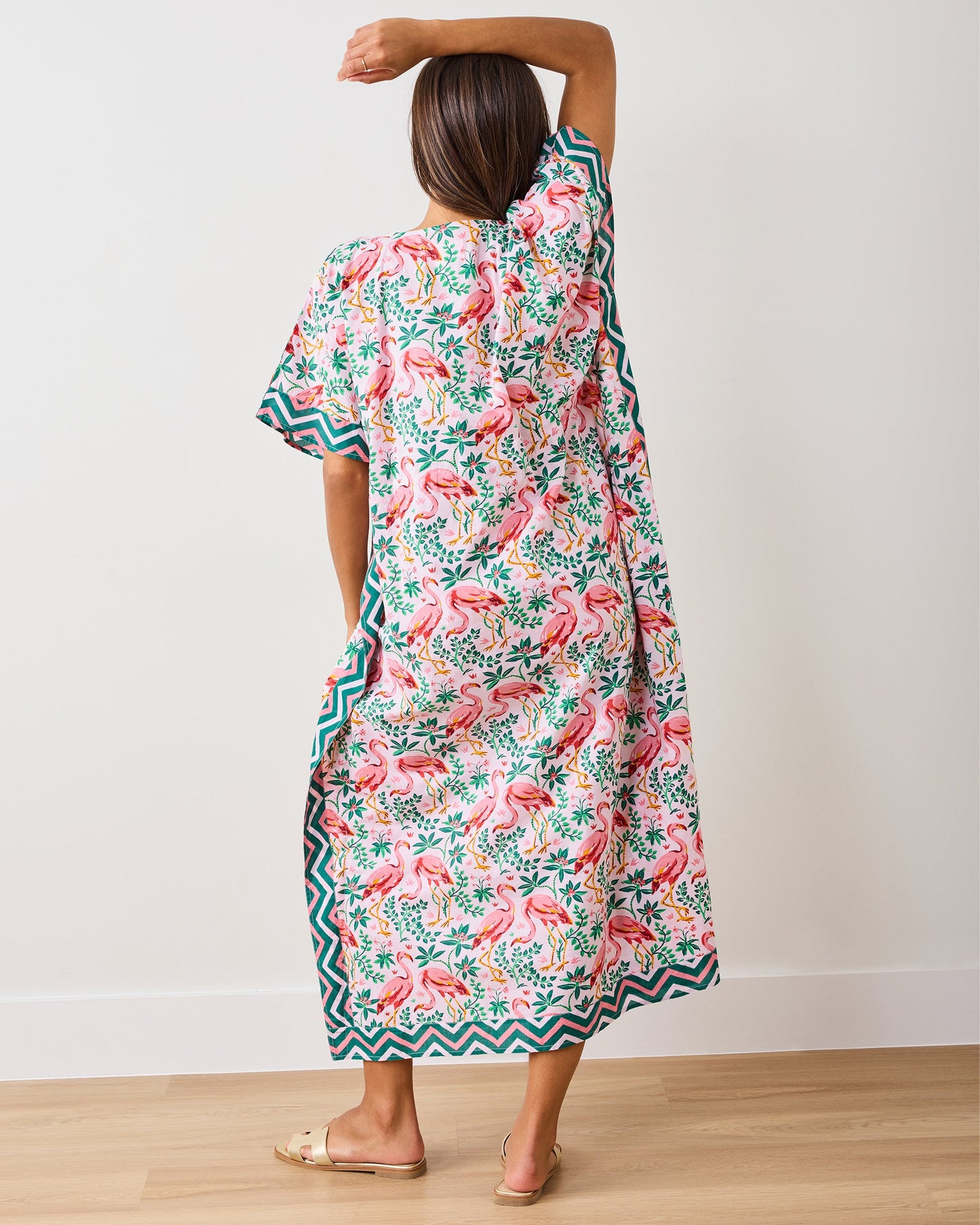Flock Of Flamingos - Let's Cruise Caftan - Rose