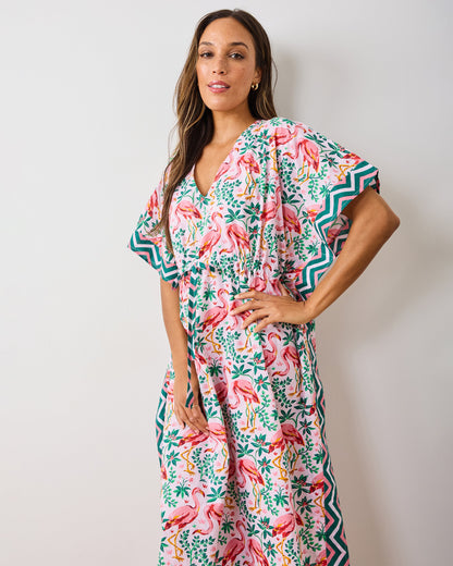 Flock Of Flamingos - Let's Cruise Caftan - Rose