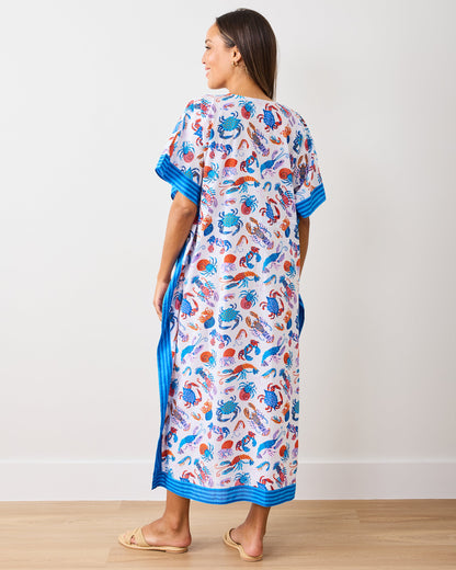 Pretty Pinchers - Let's Cruise Caftan - Mid Blue