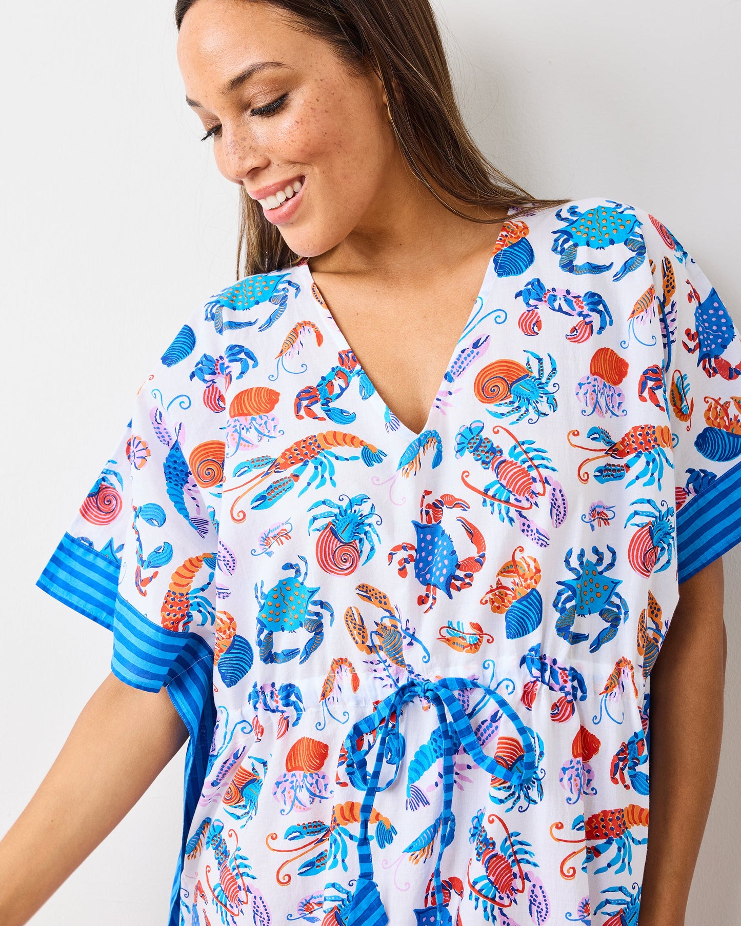 Pretty Pinchers - Let's Cruise Caftan - Mid Blue