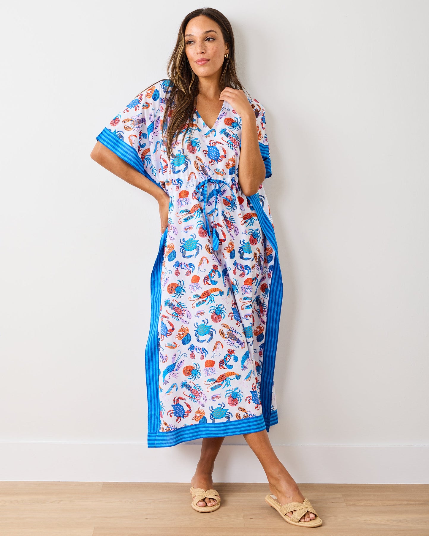 Pretty Pinchers - Let's Cruise Caftan - Mid Blue