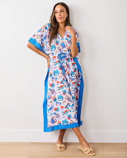 Pretty Pinchers - Let's Cruise Caftan - Mid Blue