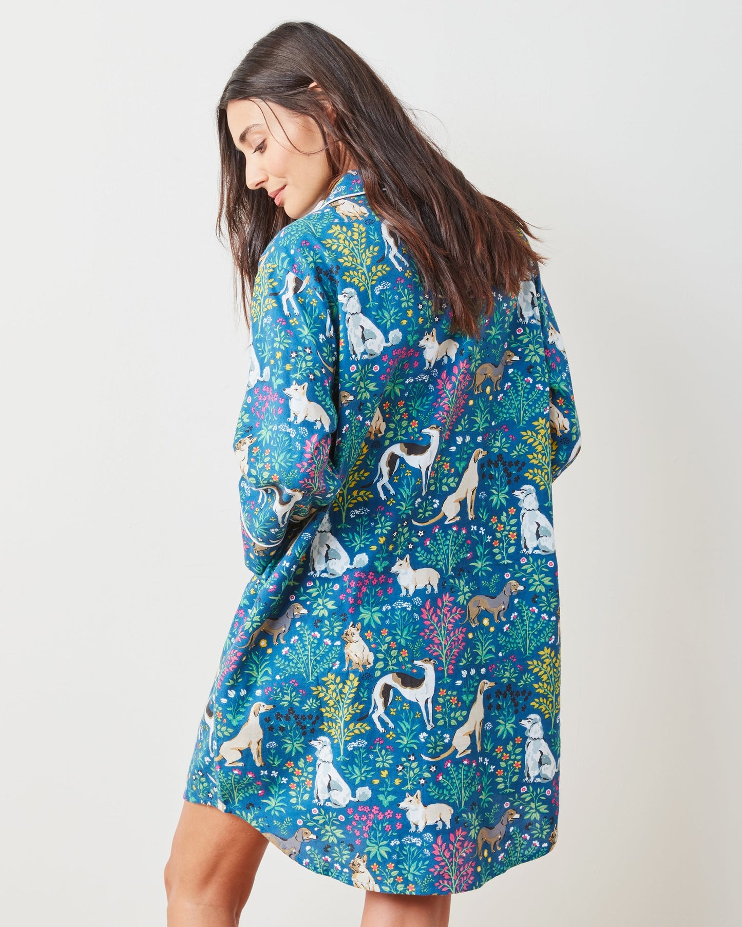 Must Love Dogs - Lightweight Flannel Sleep Shirt - Indigo