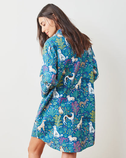 Must Love Dogs - Lightweight Flannel Sleep Shirt - Indigo