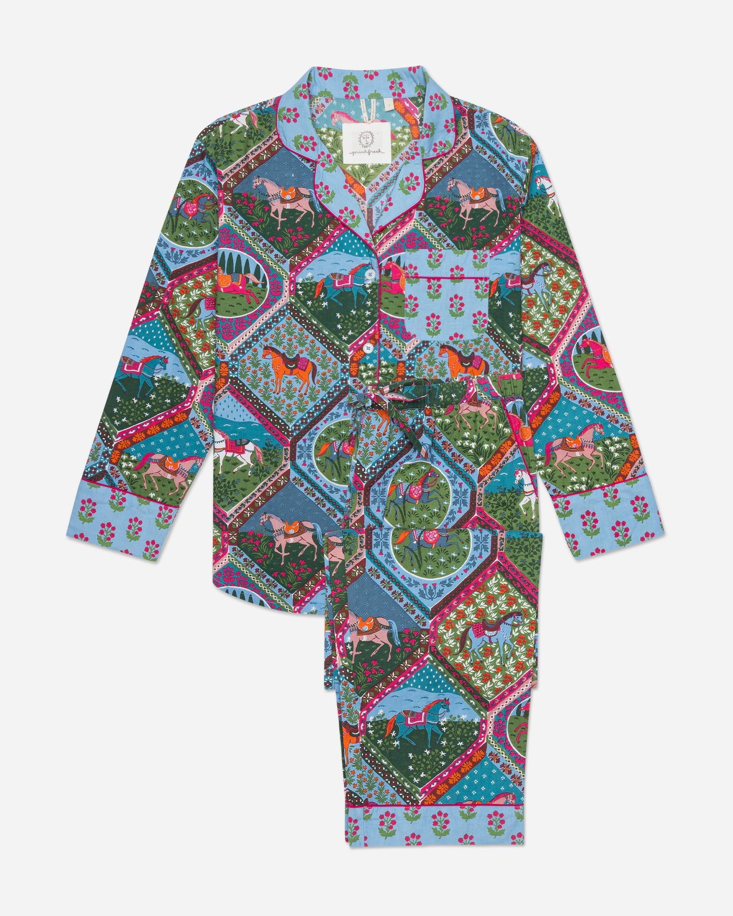 High Horse - Long PJ Set - Blush Denim