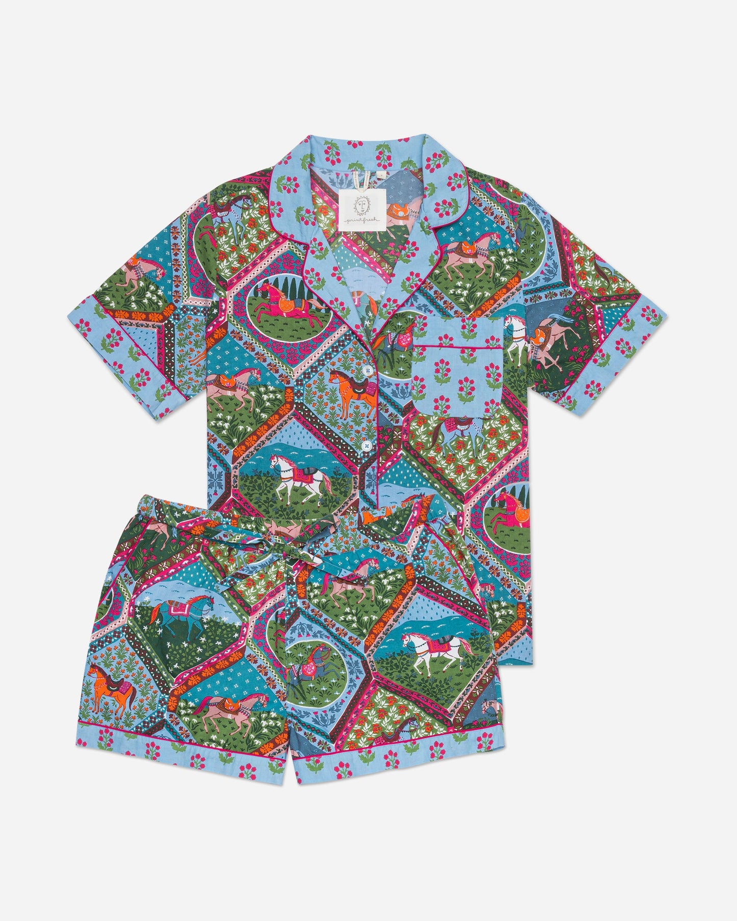 High Horse - Short PJ Set - Blush Denim