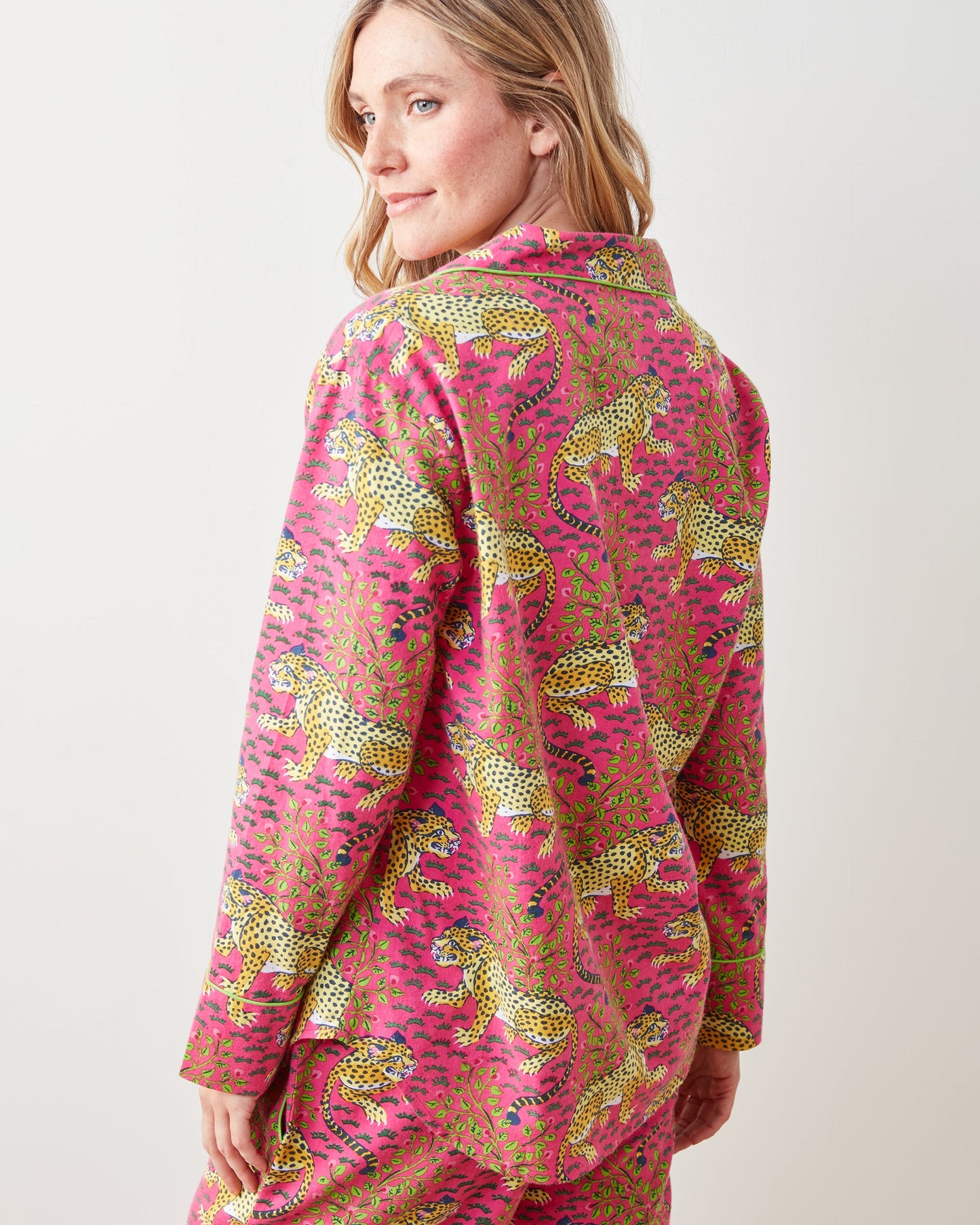 Bagheera - Tall Lightweight Flannel Long PJ Set - Hot Pink