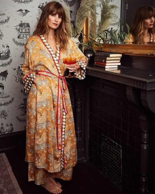 Bagheera - Eco Satin Robe - Tobacco