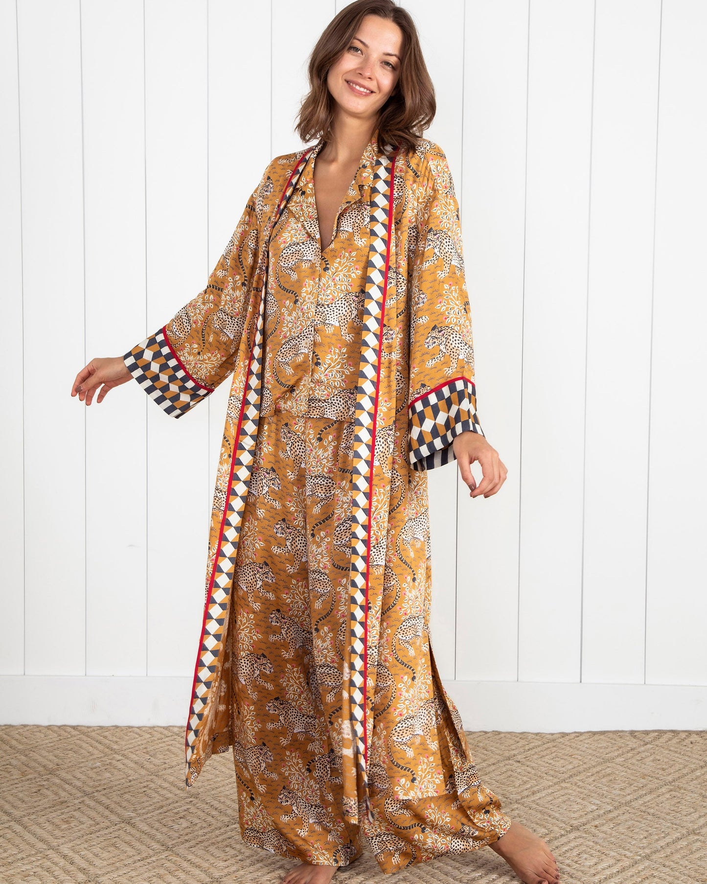 Bagheera - Eco Satin Robe - Tobacco