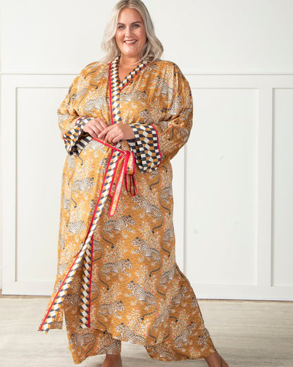 Bagheera - Eco Satin Robe - Tobacco