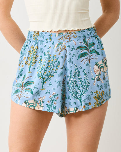 Camel's Courtyard - Eco Satin Sweet Dreams Shorts - Slate Blue