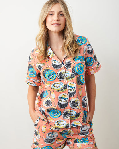 Champagne & Caviar - Short PJ Set - Salmon