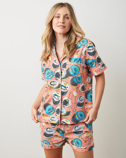 Champagne & Caviar - Short PJ Set - Salmon