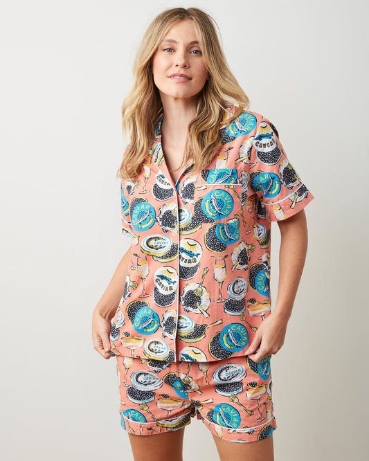 Champagne & Caviar - Short PJ Set - Salmon