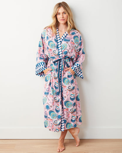 Champagne & Caviar - Eco Satin Robe - Blush