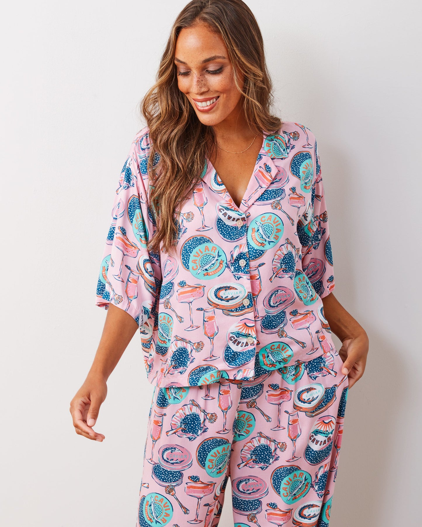 Champagne & Caviar - Eco Satin Wildest Dreams & Robe Set - Blush