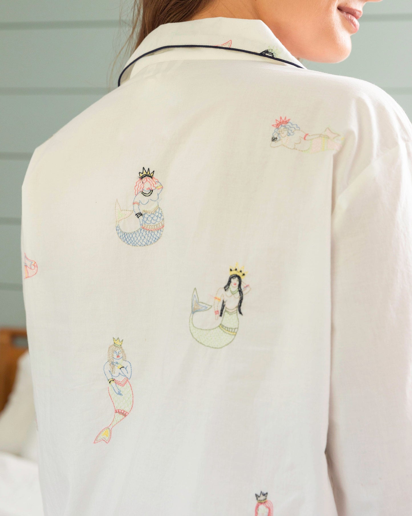 Daughters of Triton - Petite Long PJ Set - Cloud