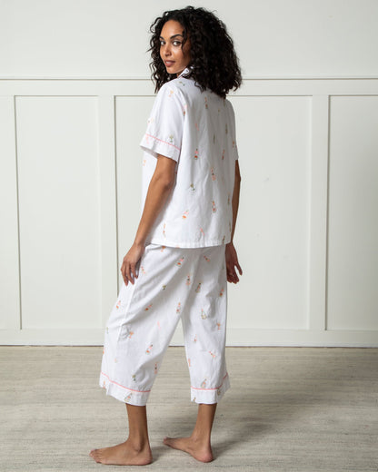 Bubbly Brunch - Short Sleeve & Cropped Pants Set - Cloud