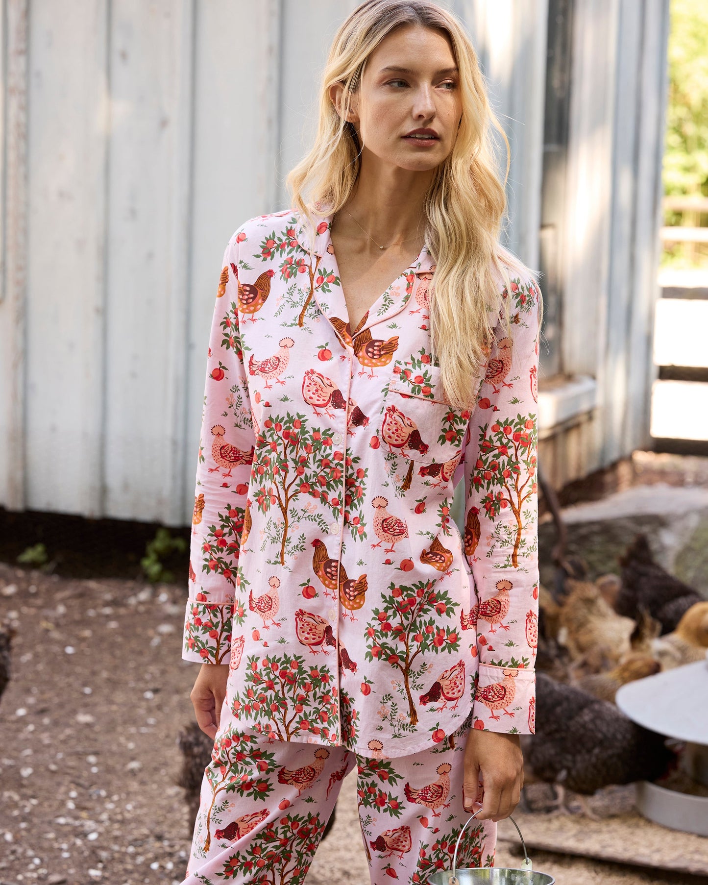 Hen House - Petite Long PJ Set - Ballet Pink