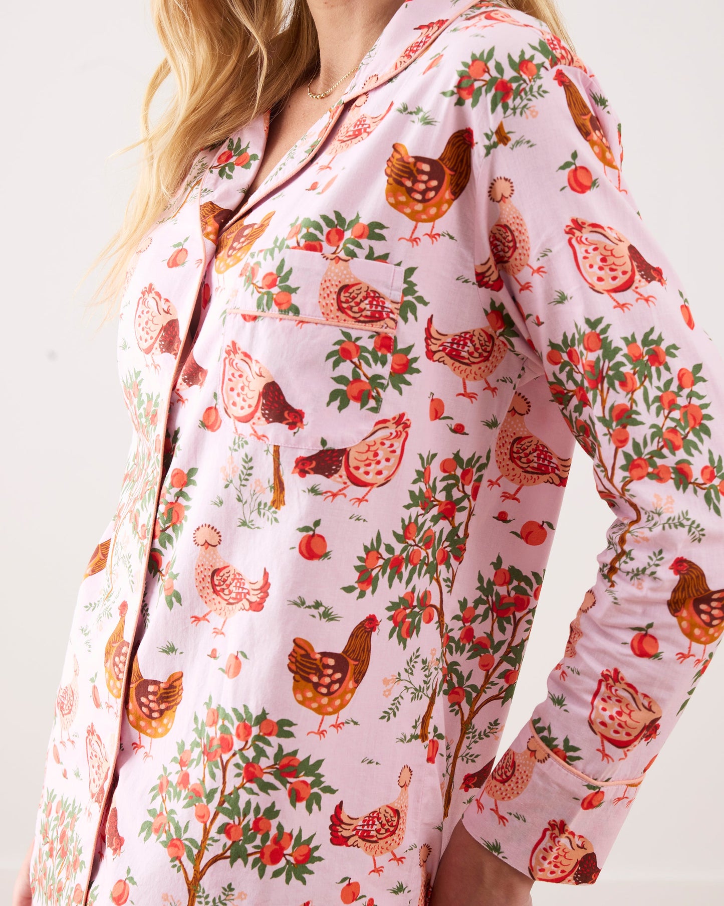 Hen House - Long PJ Set - Ballet Pink