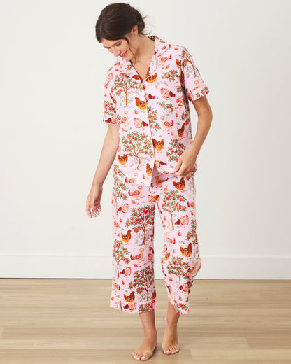 Hen House - Short Sleeve Top & Cropped Pants Set - Ballet Pink