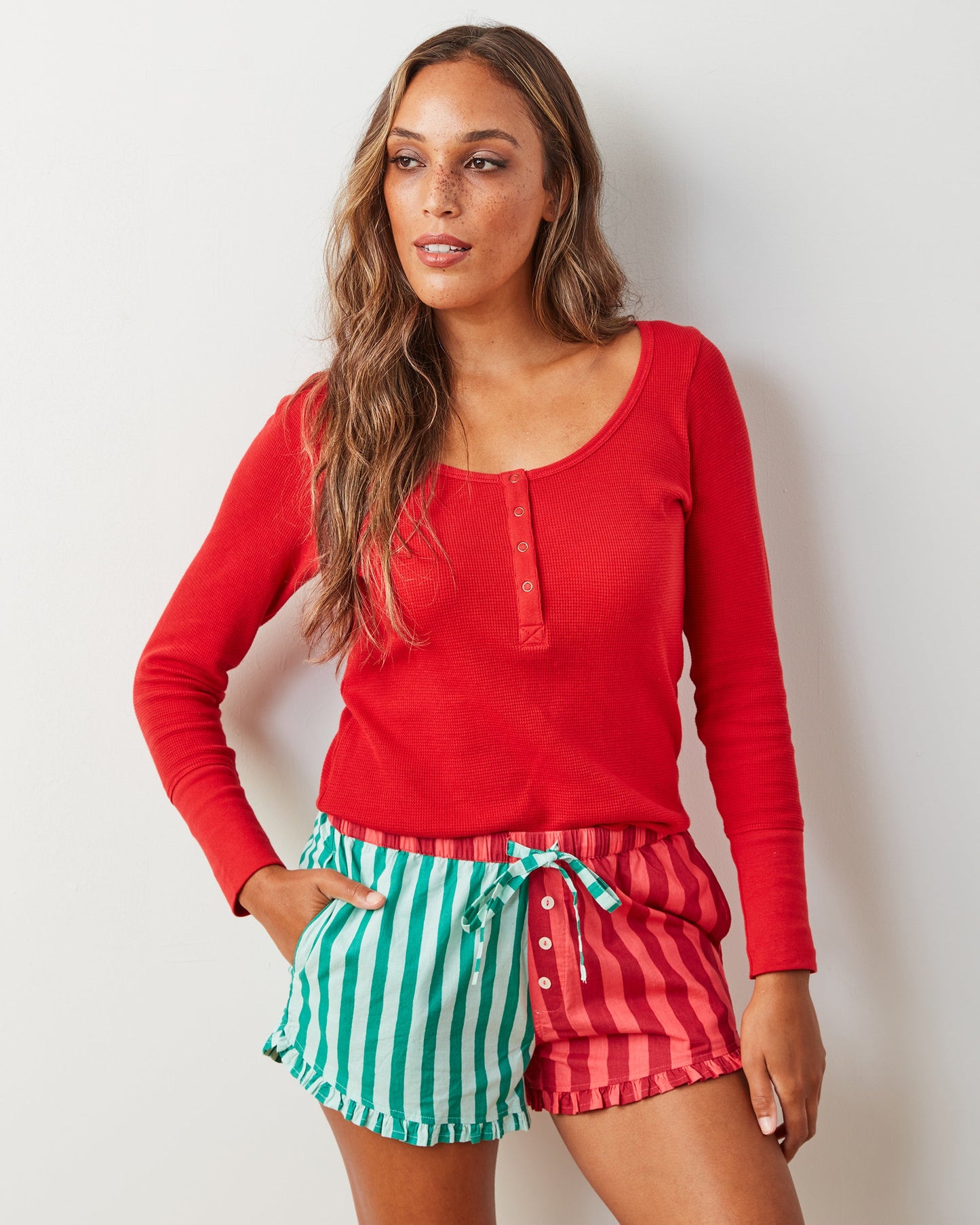 Crimson - Cozy Henley - Thermal