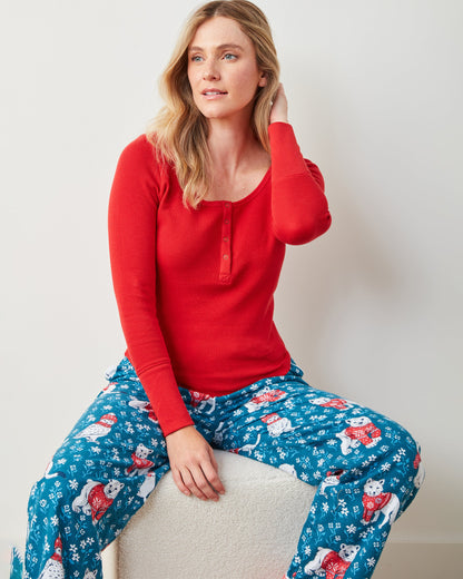 Crimson - Cozy Henley - Thermal