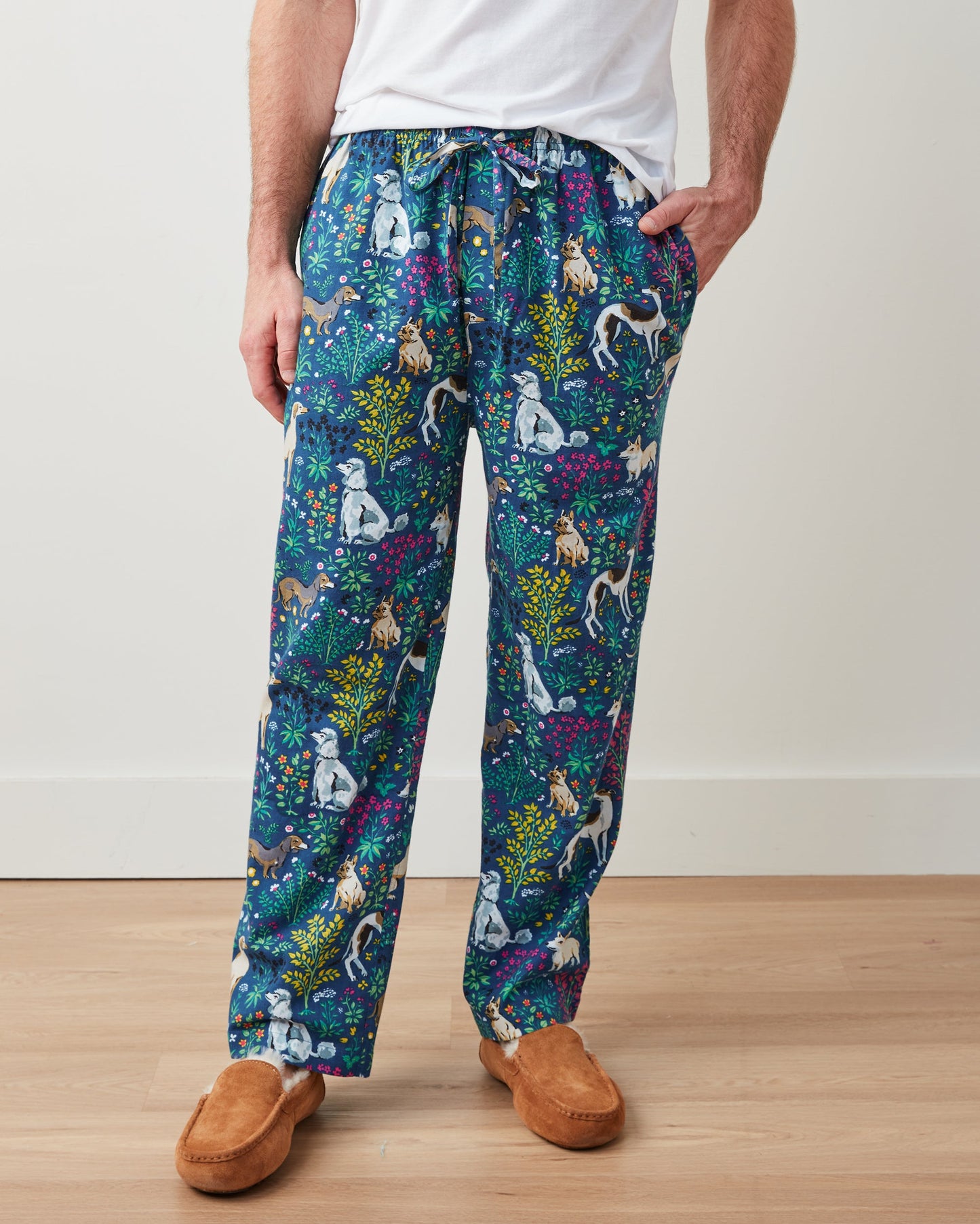 Must Love Dogs - Men's Lightweight Flannel PJ Pants - Indigo