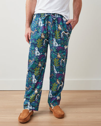 Must Love Dogs - Men's Lightweight Flannel PJ Pants - Indigo