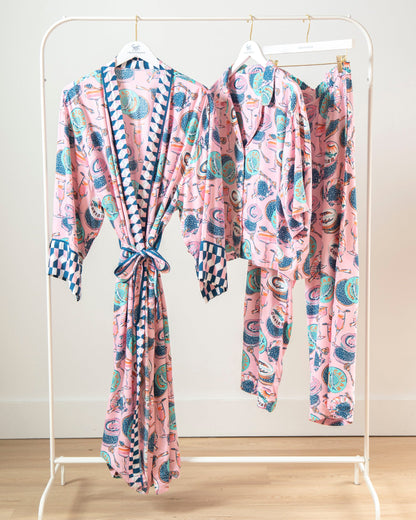 Champagne & Caviar - Eco Satin Wildest Dreams & Robe Set - Blush