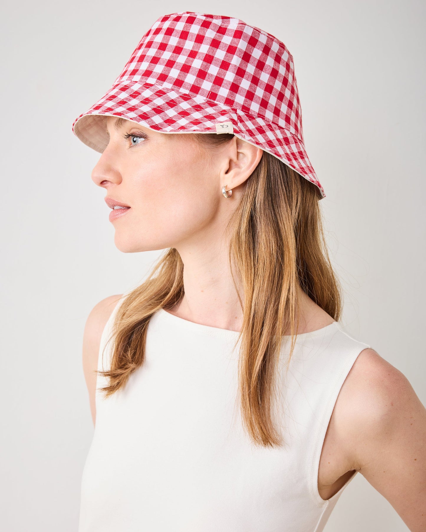 Red Gingham -  Reversible Bucket Hat - Fashion City
