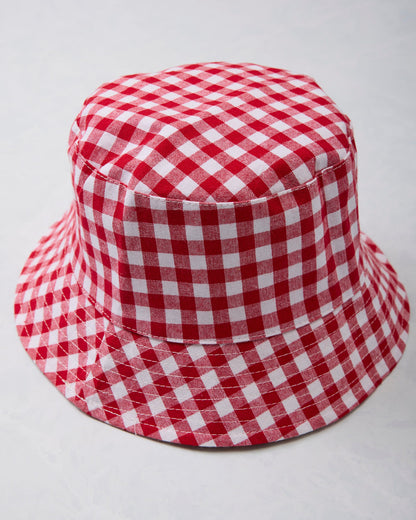 Red Gingham -  Reversible Bucket Hat - Fashion City