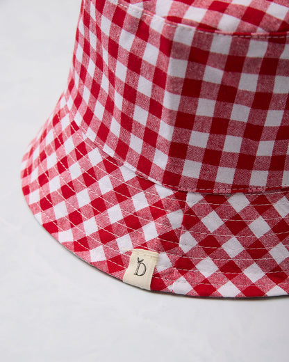 Red Gingham -  Reversible Bucket Hat - Fashion City