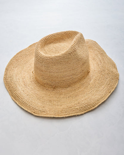 Natural - Raffia Crochet Continental Hat - Hat Attack
