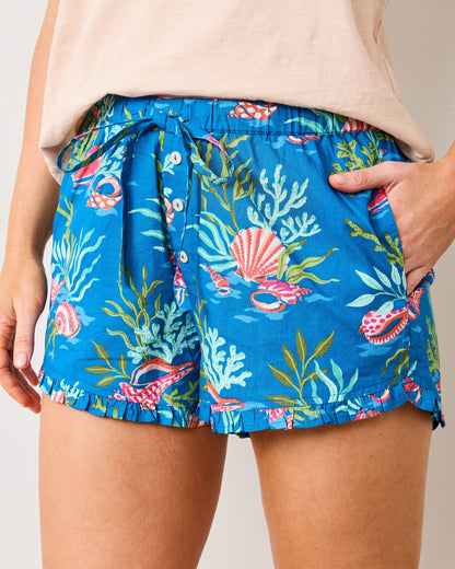 Coral & Conch - Ruffle Shorts - Ocean Breeze