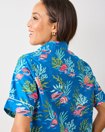 Coral & Conch - Short PJ Set - Ocean Breeze