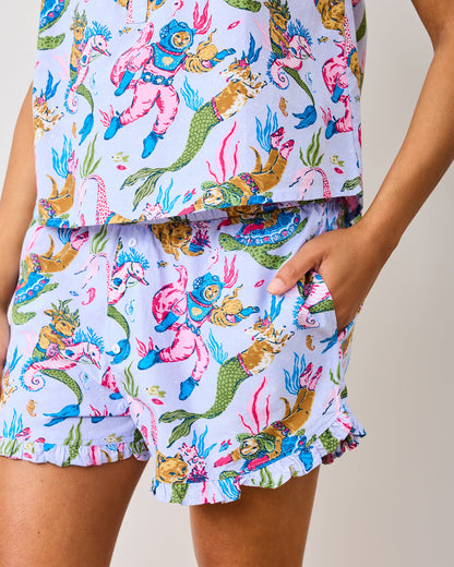 Deep Sea Divers - Back To Bed Short Set - Lavender Sorbet