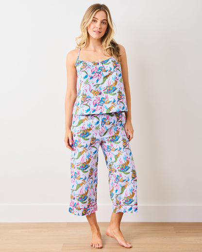 Deep Sea Divers - Cami Cropped PJ Pant Set - Lavender Sorbet