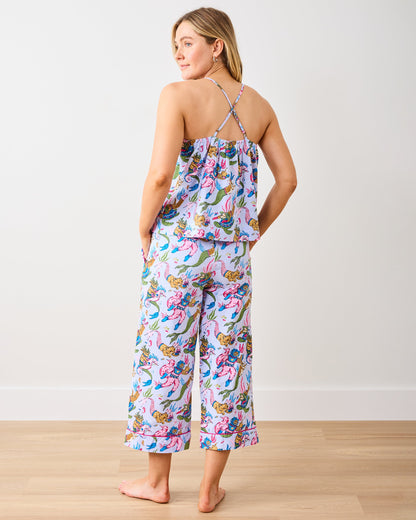 Deep Sea Divers - Cami Cropped PJ Pant Set - Lavender Sorbet