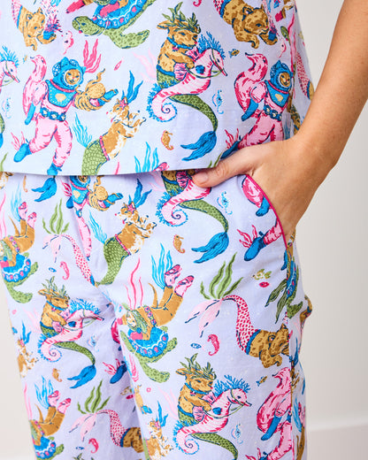 Deep Sea Divers - Cami Cropped PJ Pant Set - Lavender Sorbet