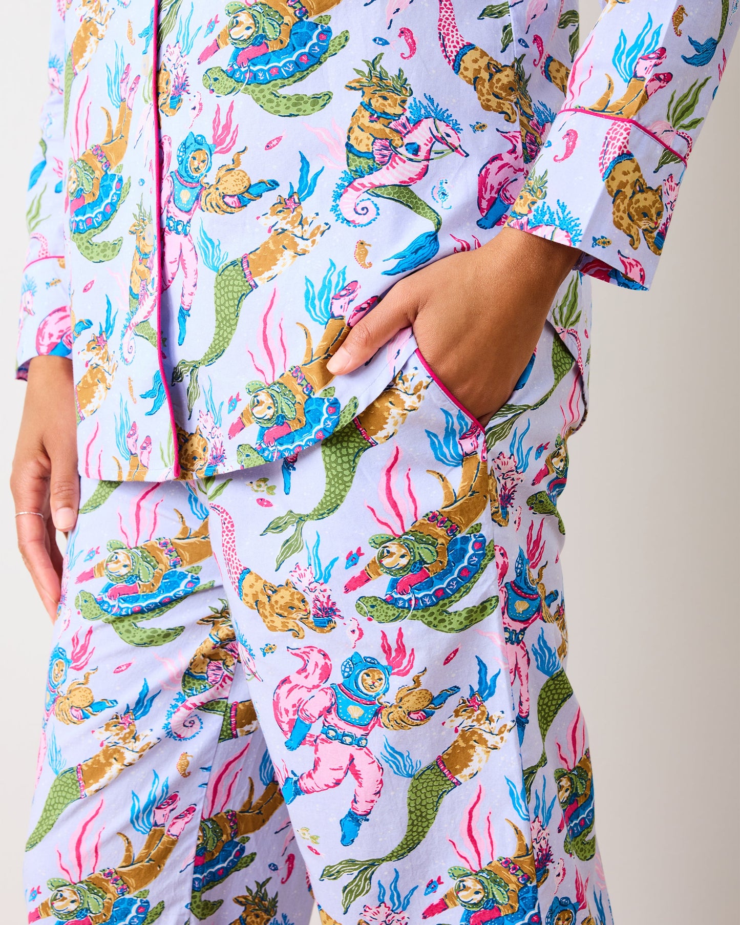 Deep Sea Divers - Petite Long PJ Set - Lavender Sorbet