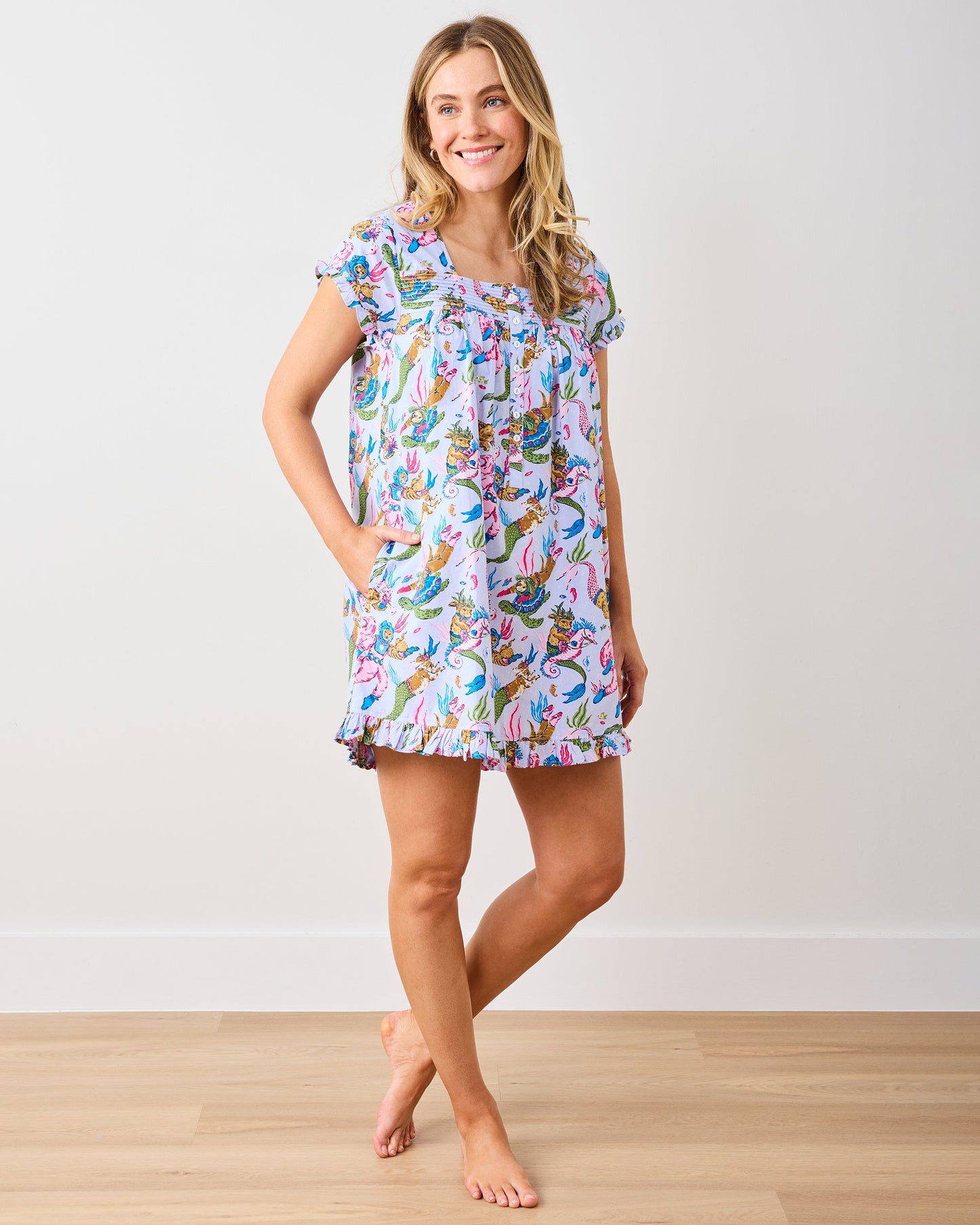 Deep Sea Divers - Pintuck Nightgown - Lavender Sorbet