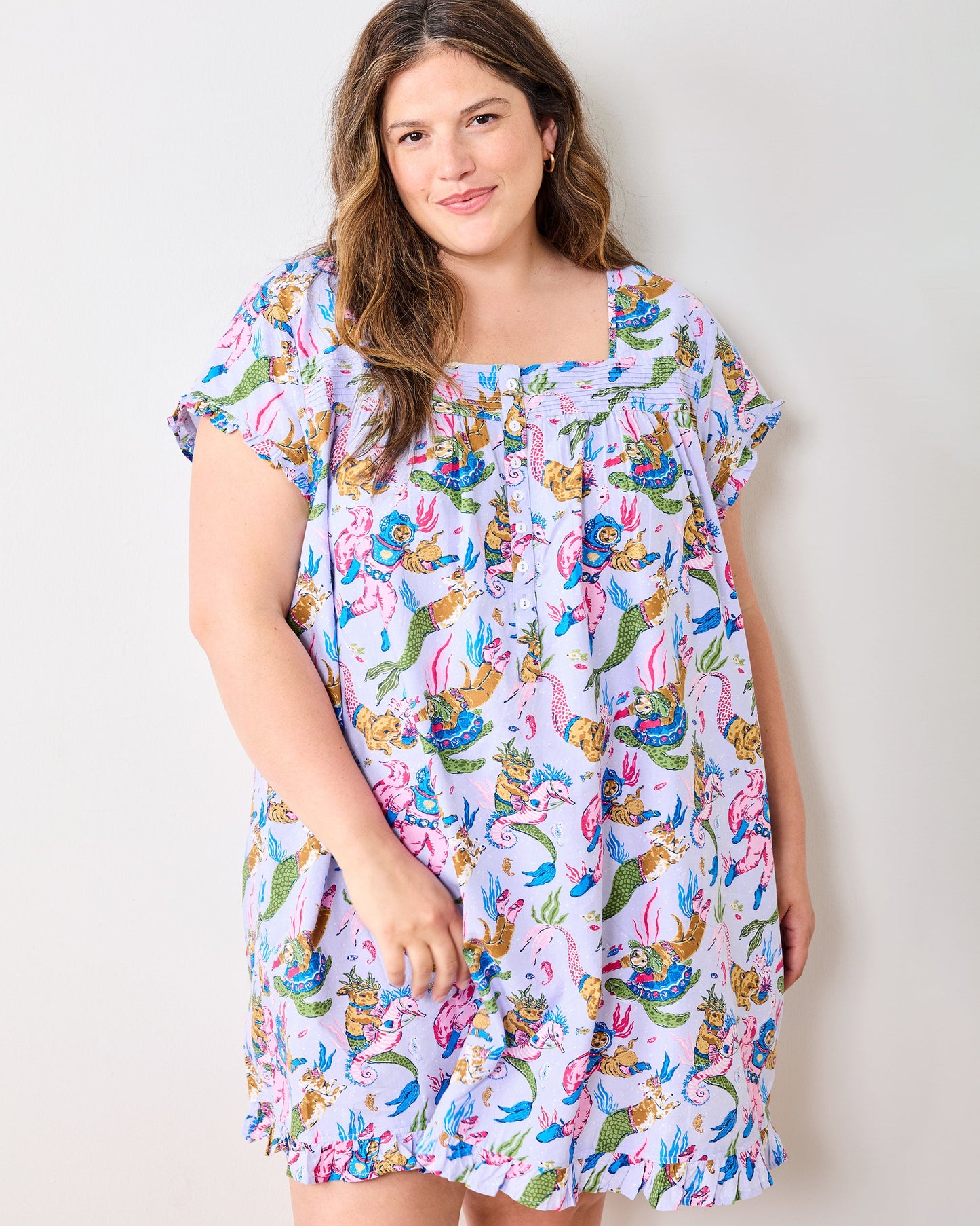 Deep Sea Divers - Pintuck Nightgown - Lavender Sorbet