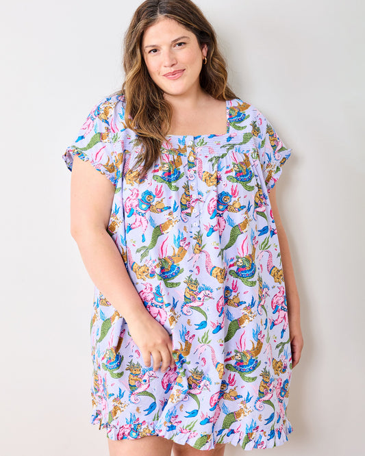 Deep Sea Divers - Pintuck Nightgown - Lavender Sorbet